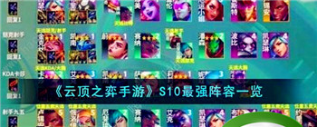 《云顶之弈手游》S10最强阵容一览