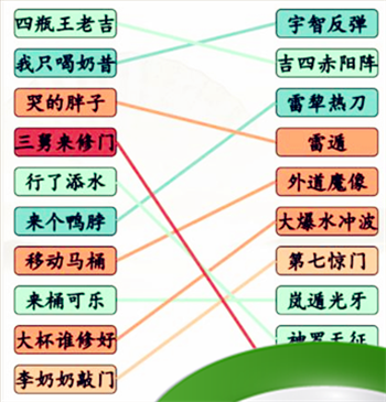 《汉字找茬王》搞笑招式完成动漫空耳连线通关攻略